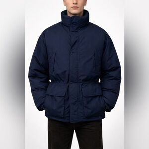 Eddie Bauer Ridge Line Goose Down Puffer Parka Sz XXL Navy Blue Vintage